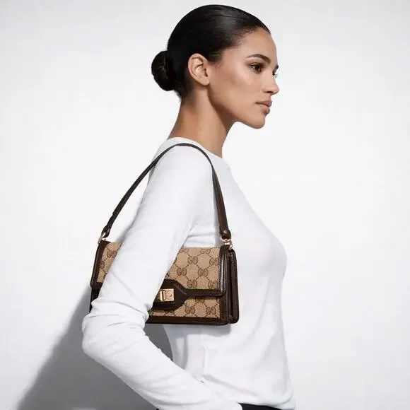 Gucci Luce gg Beige and Brown Shoulder Bag - Picture 10 of 11